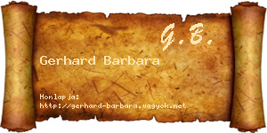 Gerhard Barbara névjegykártya